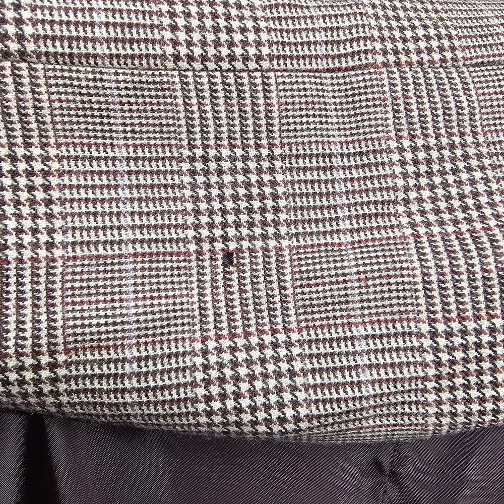 Evan Picone Jacket Blazer‎ Size 8 Hidden Zip Front Wool Plaid Lined Womens READ